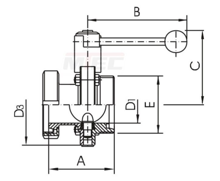 Scheibenventil KM/G/K -  DN 80 - VMQ- 316 Handbetätigt 